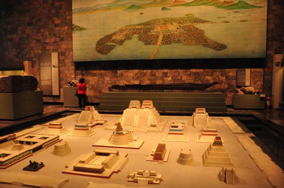 Maquete de Tenochtitlán, a capital asteca, no Museu Nacional de Antropologia, na Cidade do México, capital do país